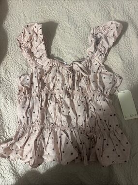 Love Notes Pink Polka Dot Ruffle Sundress